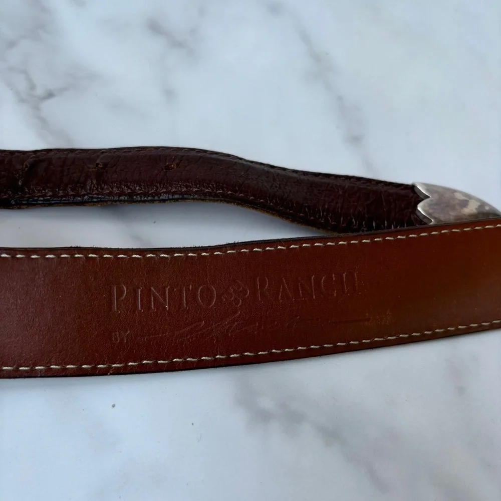 Pinto Ranch TX Belt - Genuine Ostrich Handmade Belt - Men's